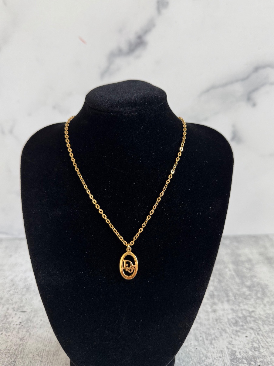 Dior Gold Oval Necklace
